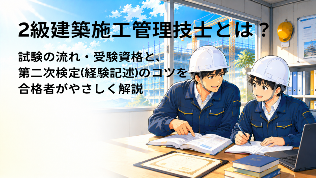 2級建築施工管理技士とは？試験の流れ・受検資格と、第二次検定（経験記述）のコツを合格者がやさしく解説