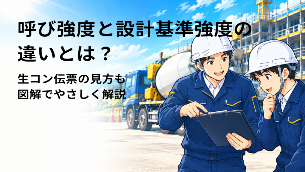 呼び強度と設計基準強度の違い・生コン伝票の見方を図解で解説