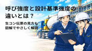 呼び強度と設計基準強度の違い・生コン伝票の見方を図解で解説