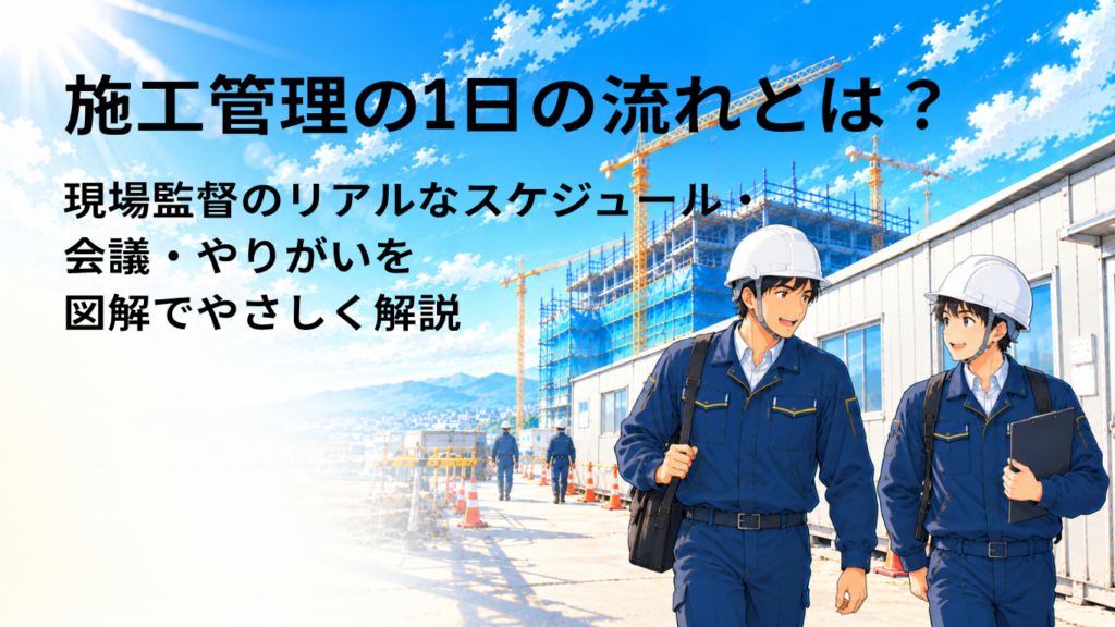 施工管理の1日の流れとは？現場監督のリアルなスケジュール・会議・やりがいを図解でやさしく解説