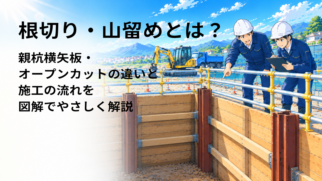 根切り・山留めのトラブルとその対策 根切り・山留めとは？親杭横矢板・オープンカットの違いと施工の流れを