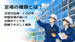 足場の種類とは？次世代足場・くさび式・枠組足場の違いと点検ポイントを図解でやさしく解説
